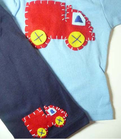 Fire Truck Onesie Outfit