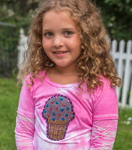 Ice Cream Cone with Heart Bling