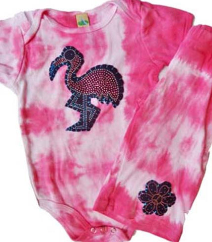 Flamingo Flower Onesie Outfit