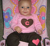 Heart with Initial Baby Lap Tee Pant set