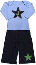 Star Baby Lap Tee with Initial Pant Set