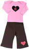 Heart with Initial Baby Lap Tee Pant set